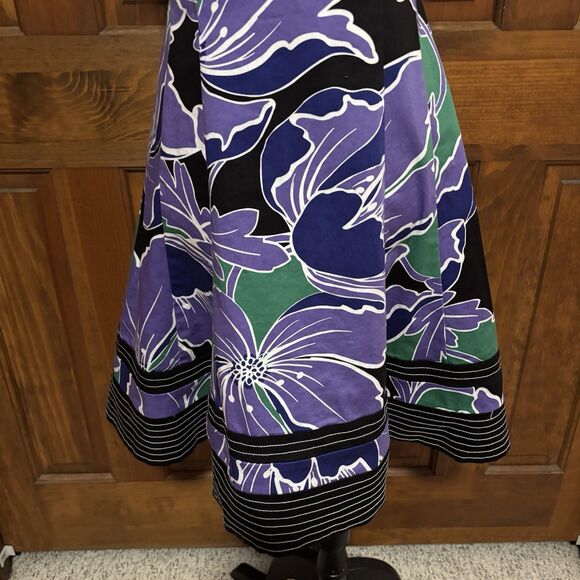 Nine West Purple Green Floral Dress Women’s Size 4 Party Wedding Holiday NYE - Picture 4 of 11